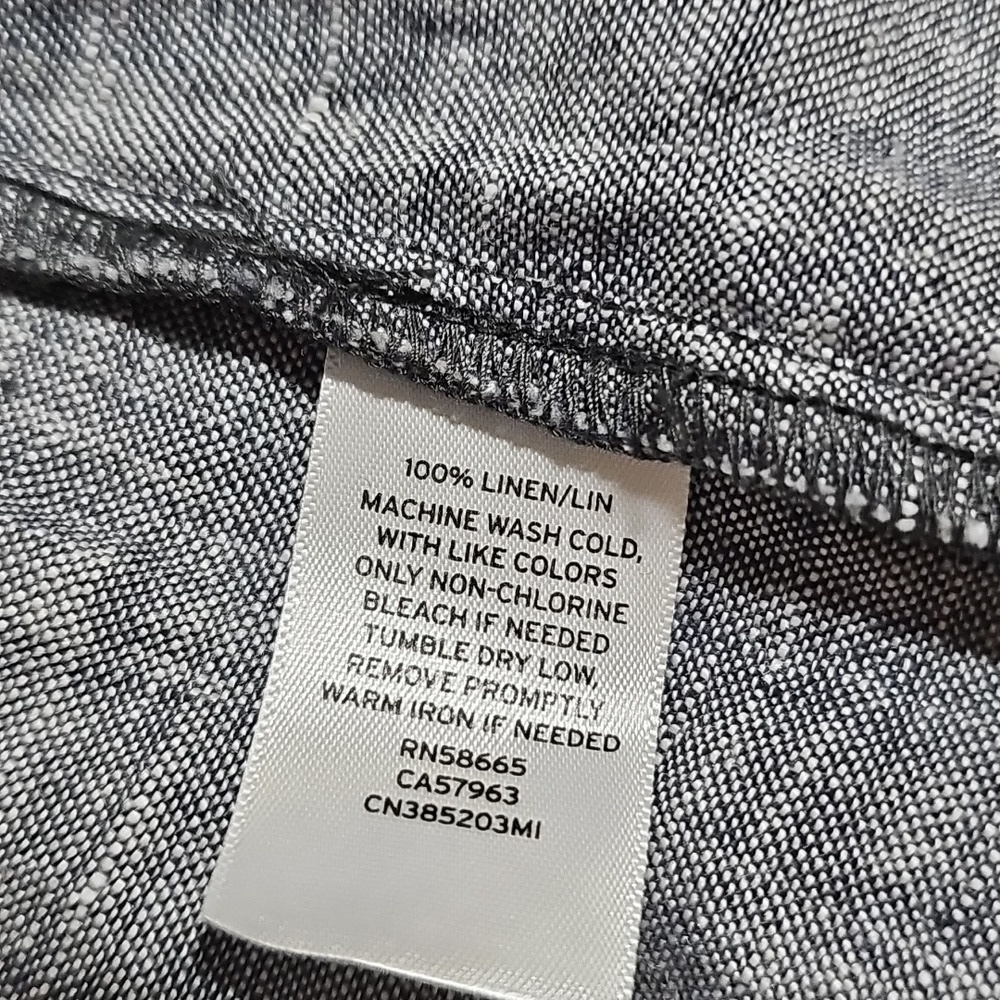 Caslon 100% Linen Charcoal Gray Snap Jacket Utility Shacket Size XS - Picture 7 of 8